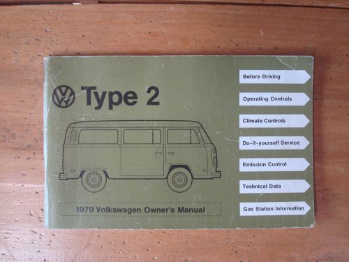 1979 volkswagen type 2 owner&#039;s manual bus van