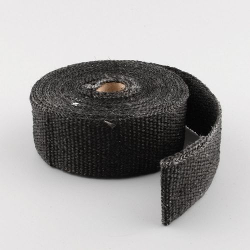 Heat exhaust thermo pipe downpipe wrap tape 2&#034; x 10m fireproof cloth roll black