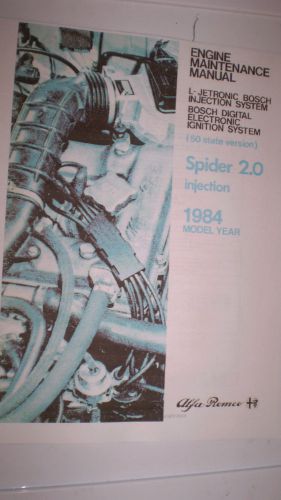 Alfa romeo spider engine maintenance manual - 1984 -  pdf version