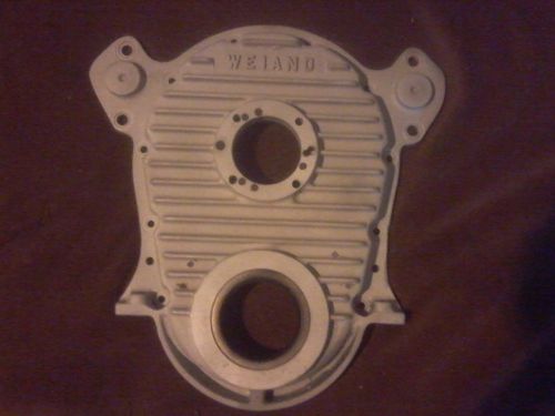 396 402 427 454 big block chevy weiand timing chain cover finned aluminum