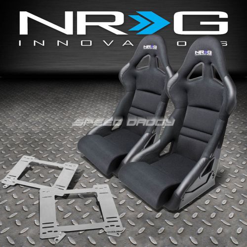 Nrg deep bucket racing seats+cushion+stainless steel bracket for camaro/trans am