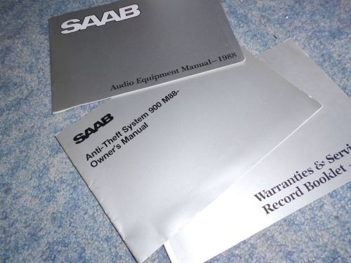 1988 saab 900 anti-theft audio equipement manual &amp; warranty service booklet used