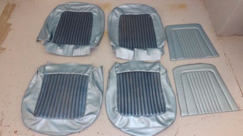 1968 ford mustang front bucket seat covers light blue