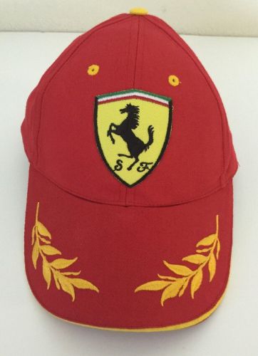 Ferrari cap hat red cotton embroidered baseball    adjustable