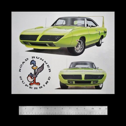 Road runner superbird plymouth - 1970 1969 1968 nascar - dealer poster art print