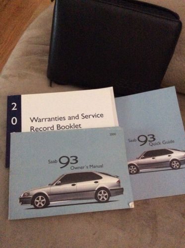 2000 saab 93 owners manual in case