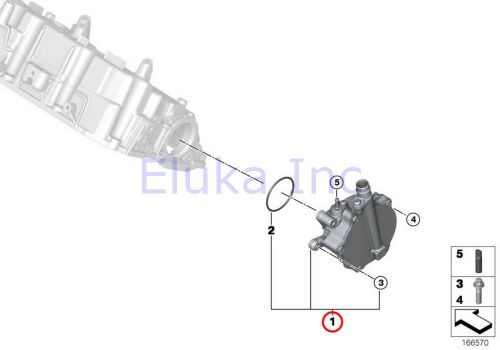 Bmw genuine vacuum pump with o-ring for brake booster e70 e70n e71 e72 f01 f01n