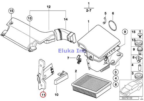Bmw genuine suction silencer/filter cartridge air channel e46