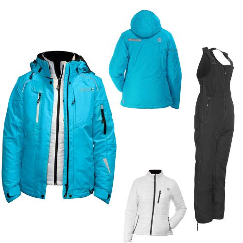 Snowmobile ckx zenith jacket blue suit shell pants bib women medium snow coat