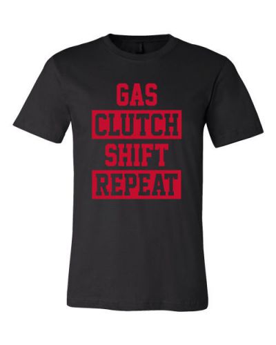 Gas clutch shift repeat tee t-shirt turbo manual racing jdm dsm boost car shirt