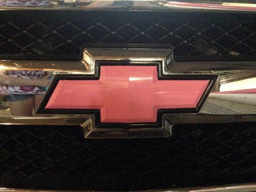 (2)5x10 pink vinyl bow tie emblem overlays decal wrap universal chevy