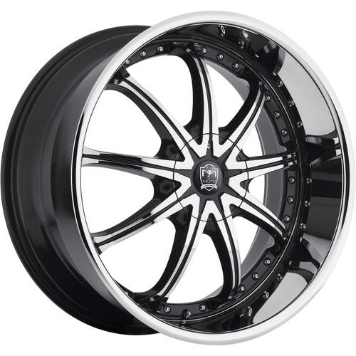20x8.5 chrome black motiv milennium (408cb) wheels 5x112 5x4.5 +20 dodge nitro