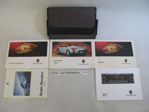 99 - 1999 porsche (986) boxster owners manuals books set + cdr 220 + pouch b172