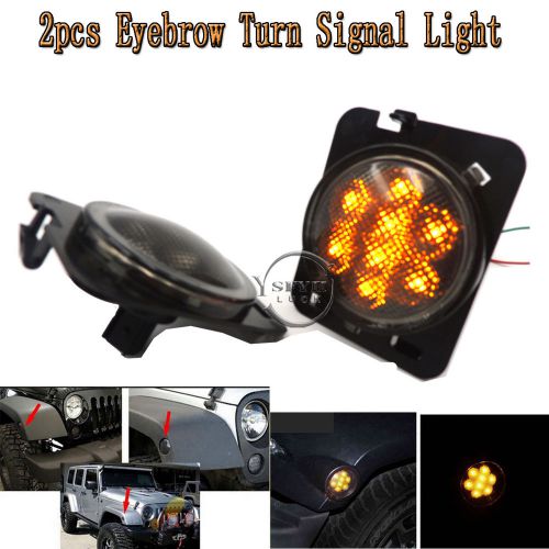 2pcs eyebrow turn signal light amber for jeep wrangler lamp  lj tj jk offroad