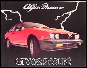 1982 alfa romeo gtv 2.5 coupe brochure 82