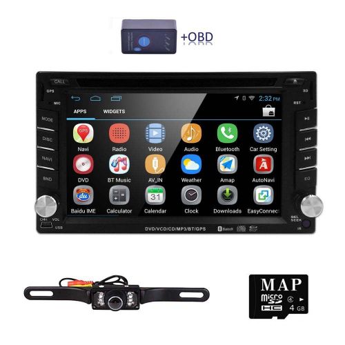 Capacitive android 4.4 6.2&#034; double 2 din 3g-wifi car gps dvd player bt radio+cam
