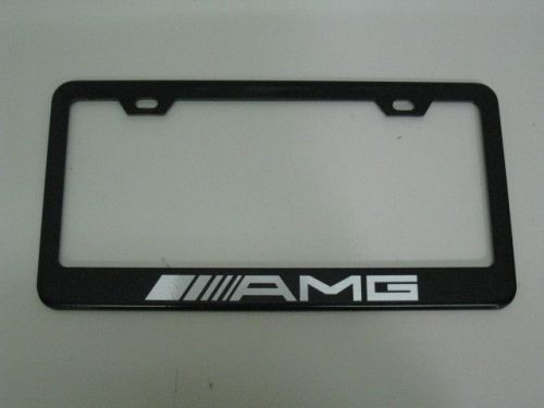 Mercedes-benz *amg* black metal license plate frame