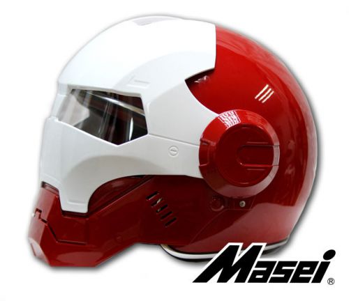 Masei 610 red white flip up atomic-man hjc bike racer arai motorcycle helmet