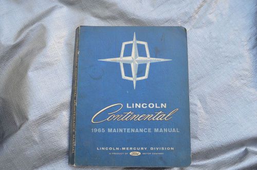 1965 lincoln continental maintenence manual / service manual