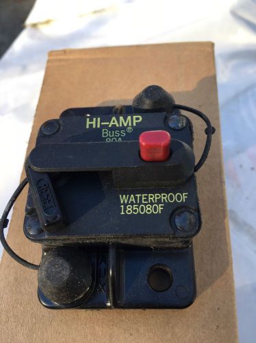 80 amp hi-amp bussmann  buss circuit breaker 185080f manual reset waterproof new