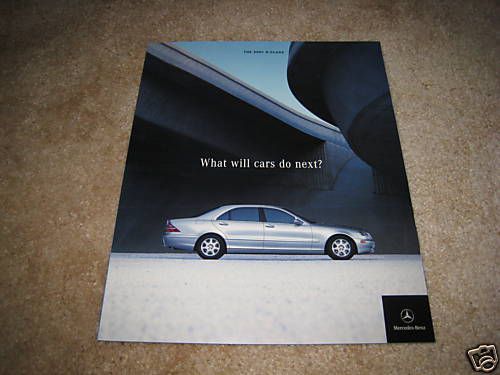 2001 mercedes-benz s s430 s500 s600 s55 amg sales brochure literature