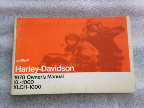Amf harley davidson sportster 1978 owners manual  xl-1000 xlch-1000