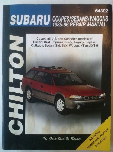 Chilton #64302 subaru coupes/sedans/wagons 1985-1996 85-96