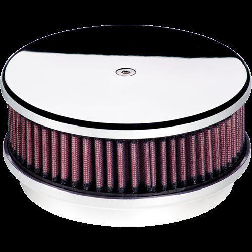 Bsp15129 air filter assembly 6 3/8" diameter round polished with red filter
