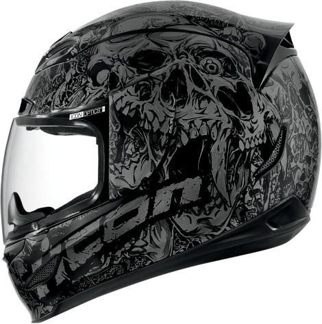 New icon airmada parahuman black full face motorcycle street helmet size:medium