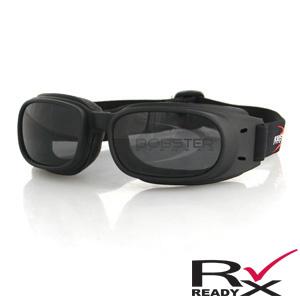 Bobster piston goggles - black frame, smoke lens