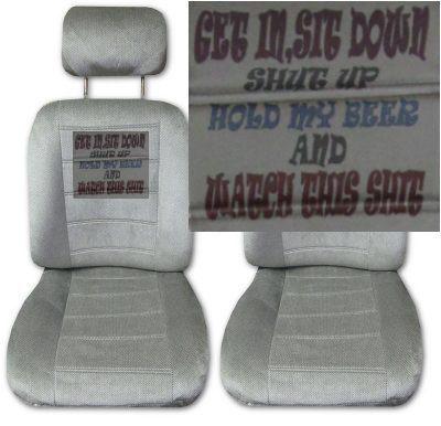 Get in sit down shut up low back car truck seat covers silver grey pp1 #b