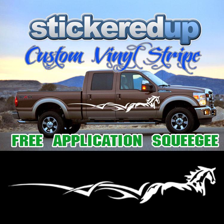 Ws-0001 stripe * sized to your ride free* vinyl decal sticker horse truck suv 