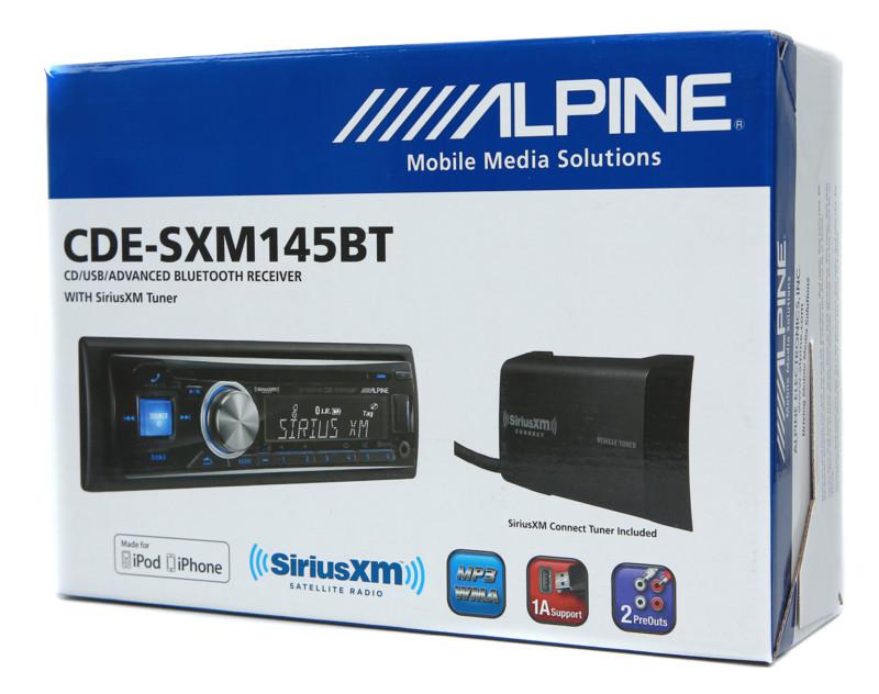 Alpine cde-sxm145bt +3yr waranty car stereo sirius xm radio player w/ bluetooth