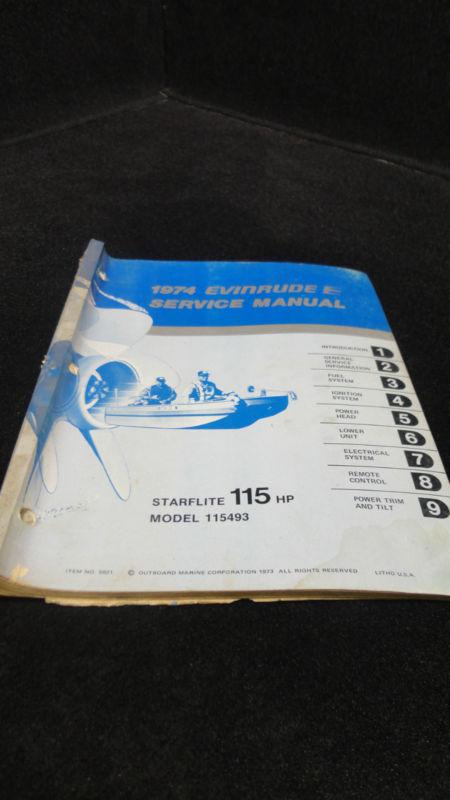 1974 evinrude 115 hp service manual #5021 outboard boat motor engine repair
