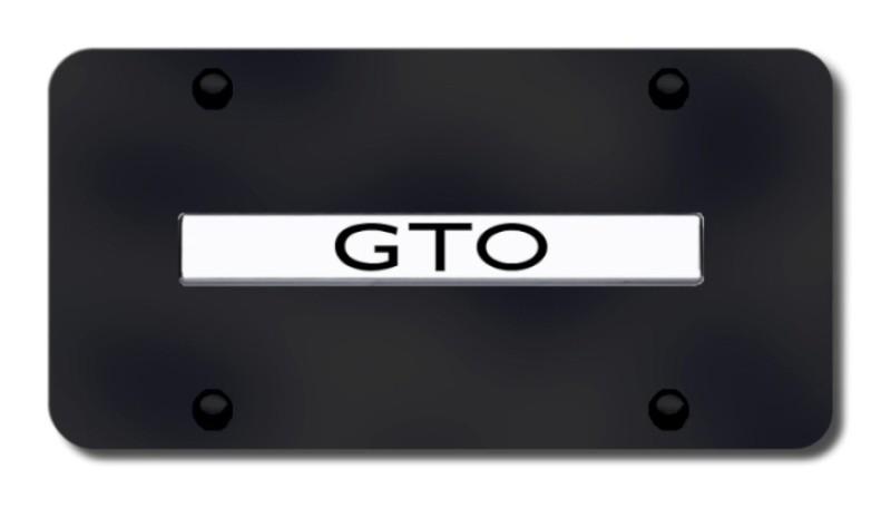 Gm gto name chrome on black license plate made in usa genuine