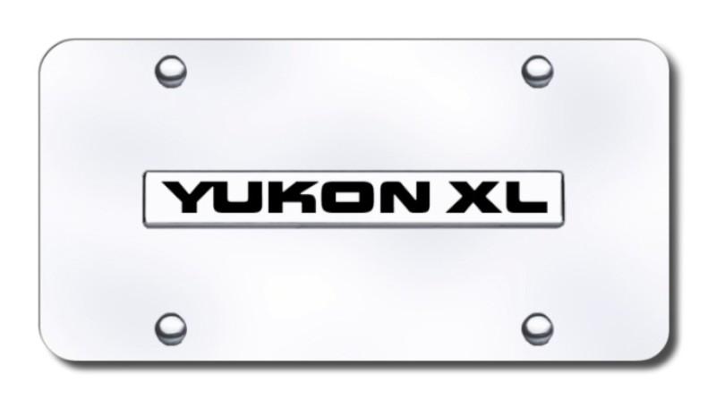 Gm yukon xl name chrome on chrome license plate made in usa genuine