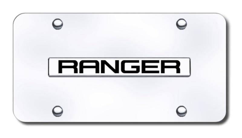 Ford ranger name chrome on chrome license plate made in usa genuine