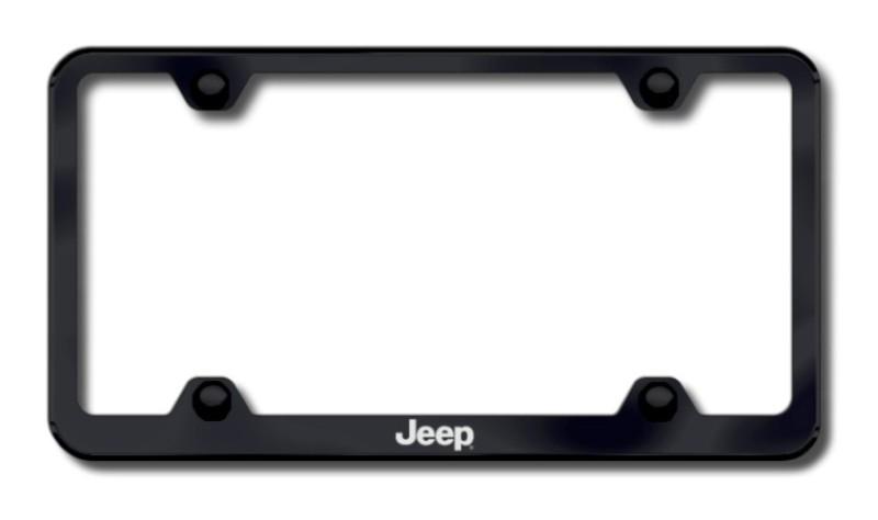 Chrysler jeep wide body laser etched license plate frame-black made in usa genu