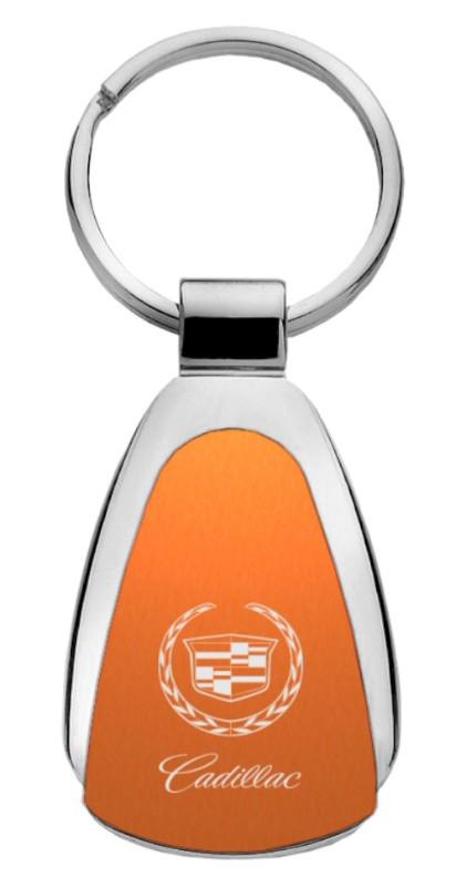 Cadillac orange teardrop keychain / key fob engraved in usa genuine