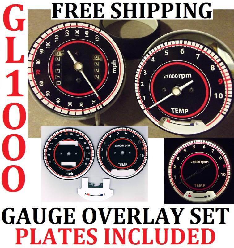 Honda gl1000 goldwing cafe racer gauge face plates decal overlay applique