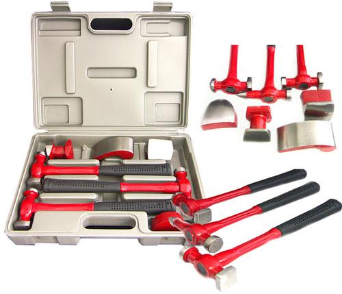 7pcs fender hammer auto body repair kit dolly case