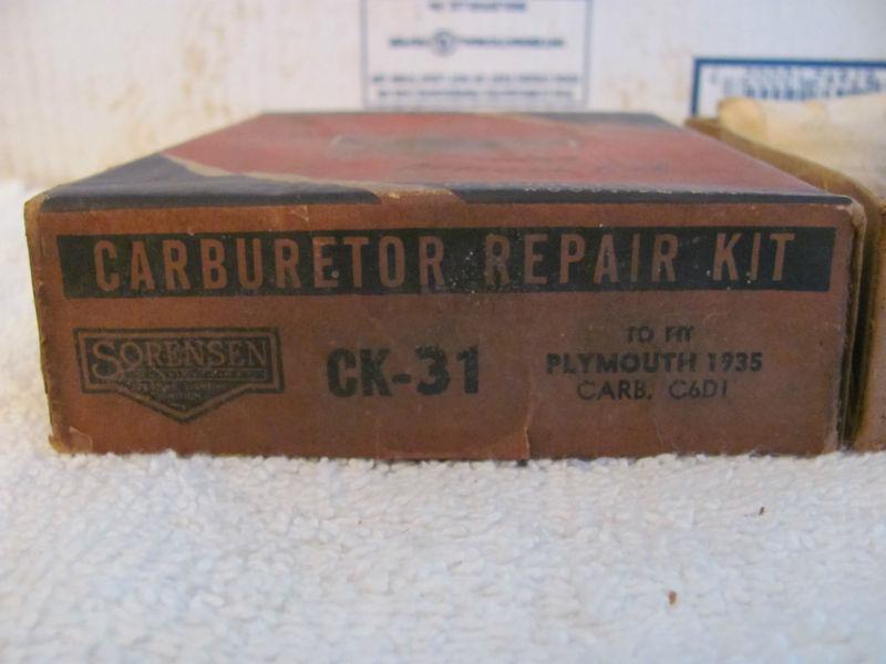 Sorensen carburetor repair kit ck-31 1935 plymouth c6d1 or c6di  