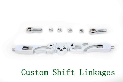 Chrome skull shift linkage fit harley davidson softail fxdwg dyna wide glide