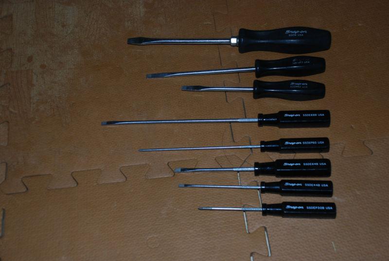 Snap on 8 piece hard handle screwdriver set - phillips, flat tip, electronic