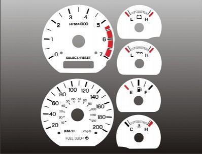 1999-2004 ford mustang metric kmh kph instrument cluster white face gauges