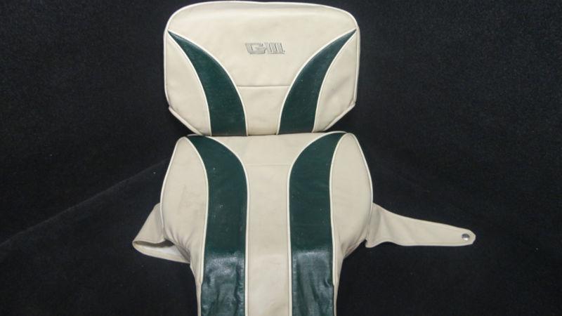 Green & beige giii marine bass/pontoon boat seat cover/cushions k/i #29