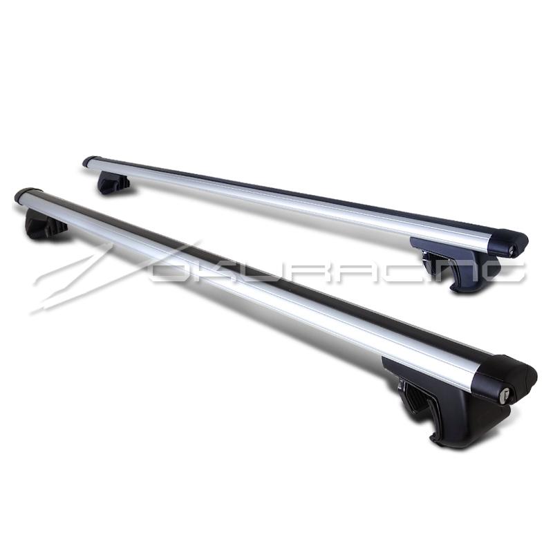 48" aluminum universal roof rail rack cross bars carrier w/lock+clamp