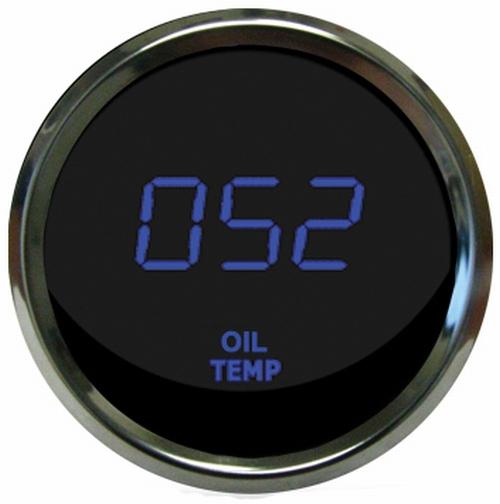 Digital oil temperature gauge blue / chrome bezel intellitronix ms9108-b usa