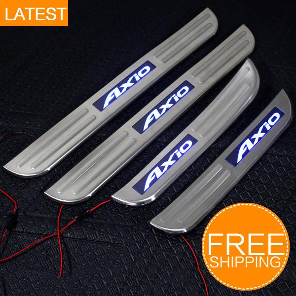 Led 304 stainless steel door sill scuff plate for toyota corolla axio 2009-2013