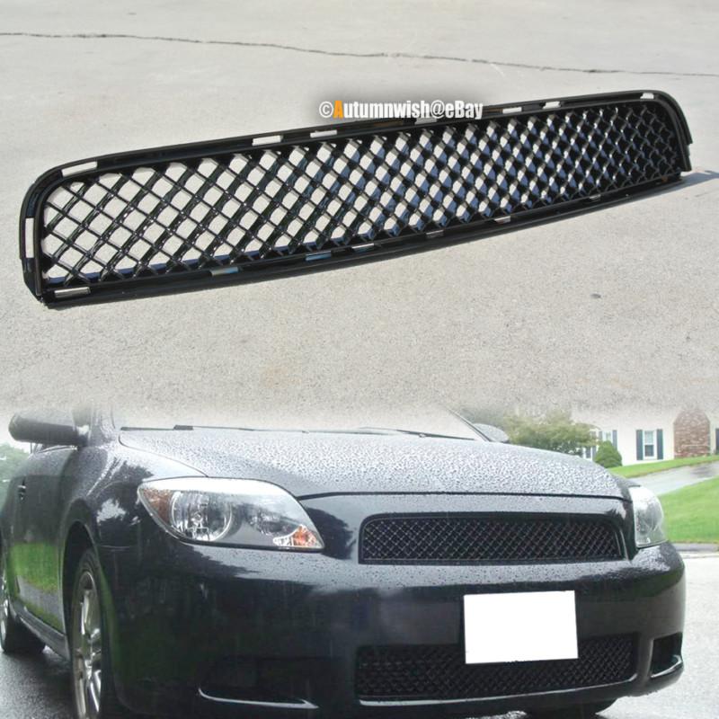 04-10 scion tc jdm 3d upper glossy black mesh front bumper grille sharp